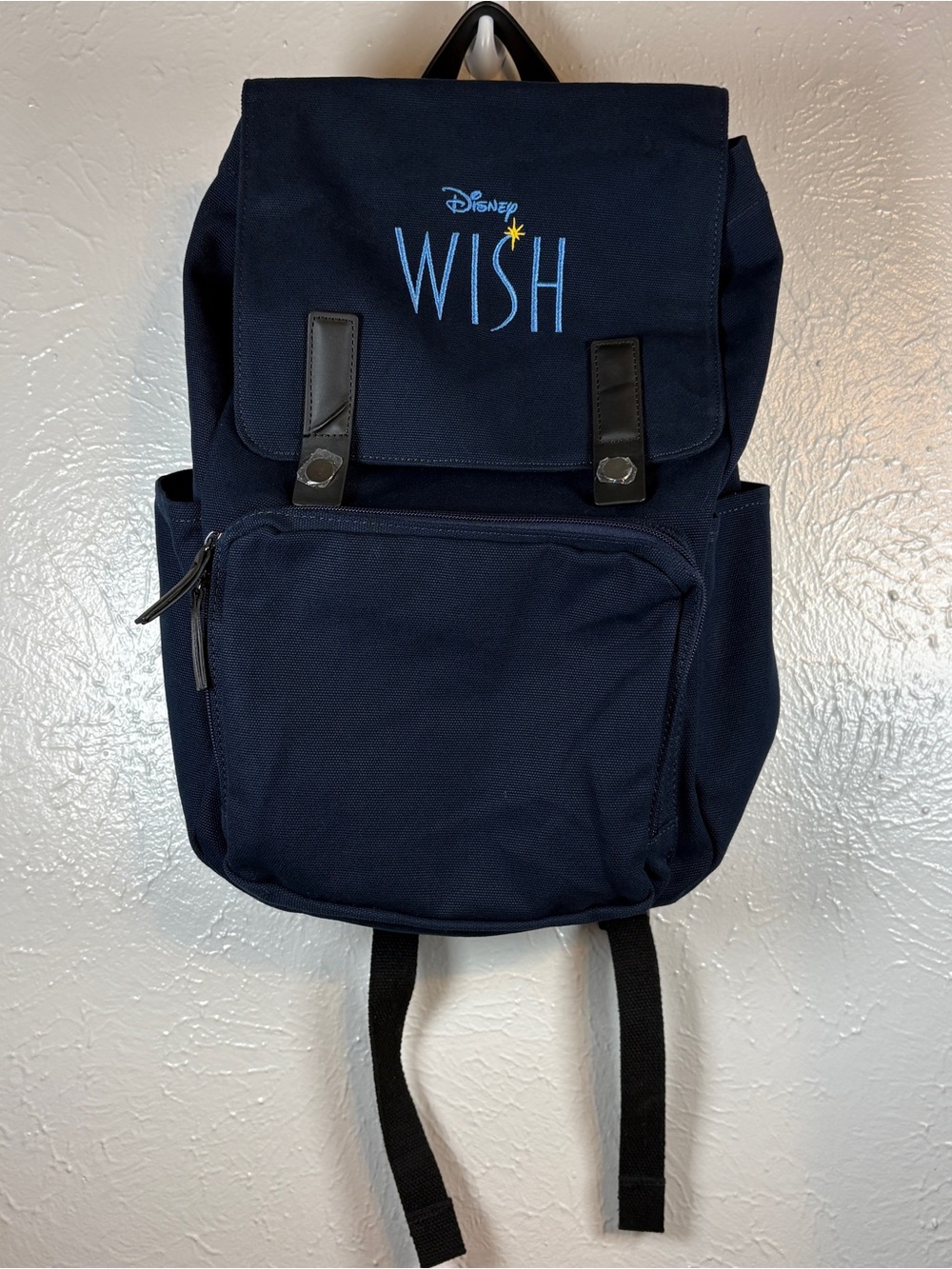 Disney WISH Canvas Backpack Knapsack Blue Zip Pocket Great Condition